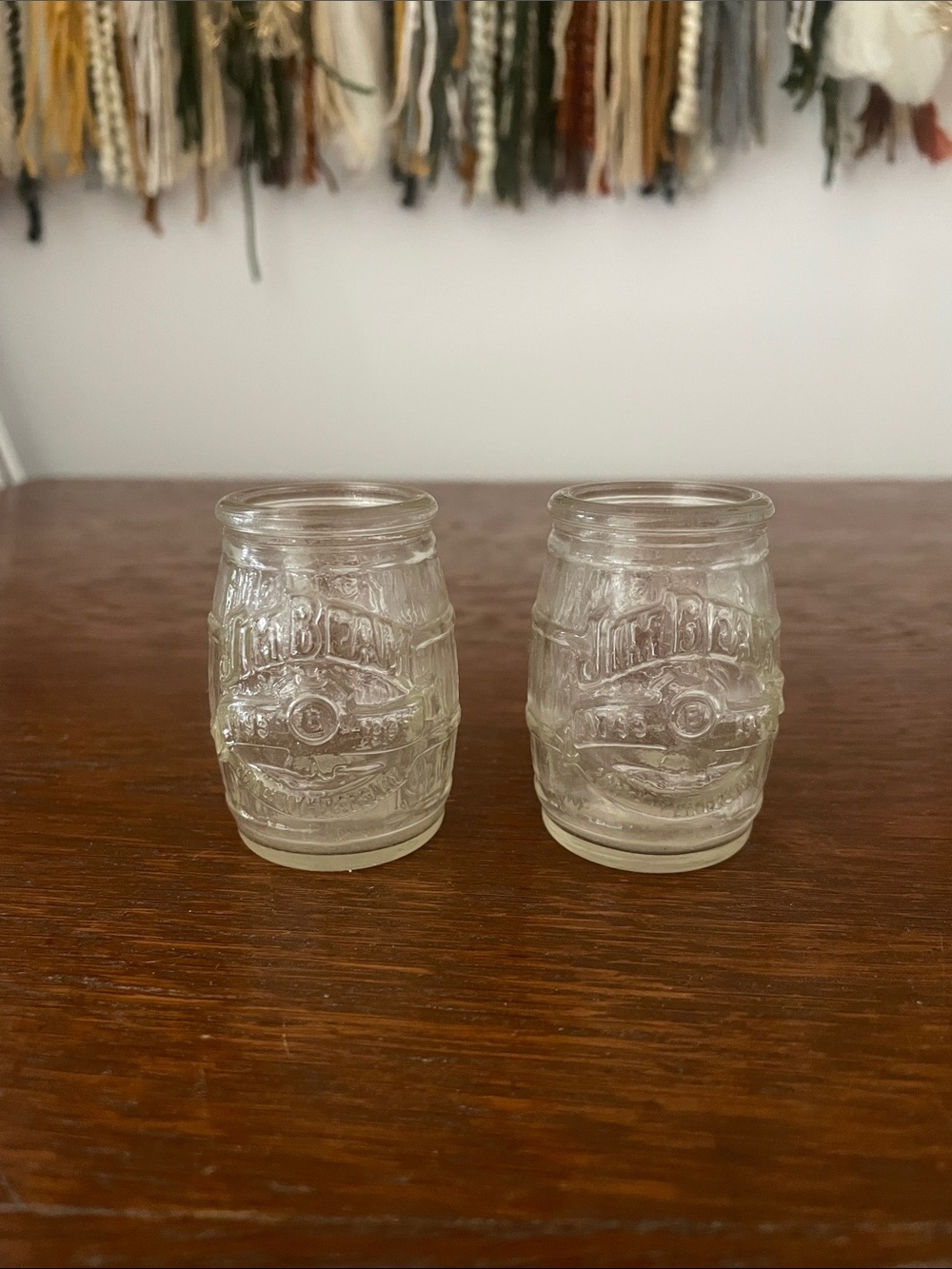 Set of 2 Jim beam barrel shot glasses